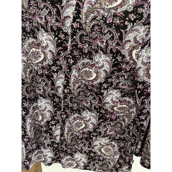 Dress Barn Womens L Tunic Top Jewel Embellishment Purple Paisley Bell Sleeve - Picture 8 of 8